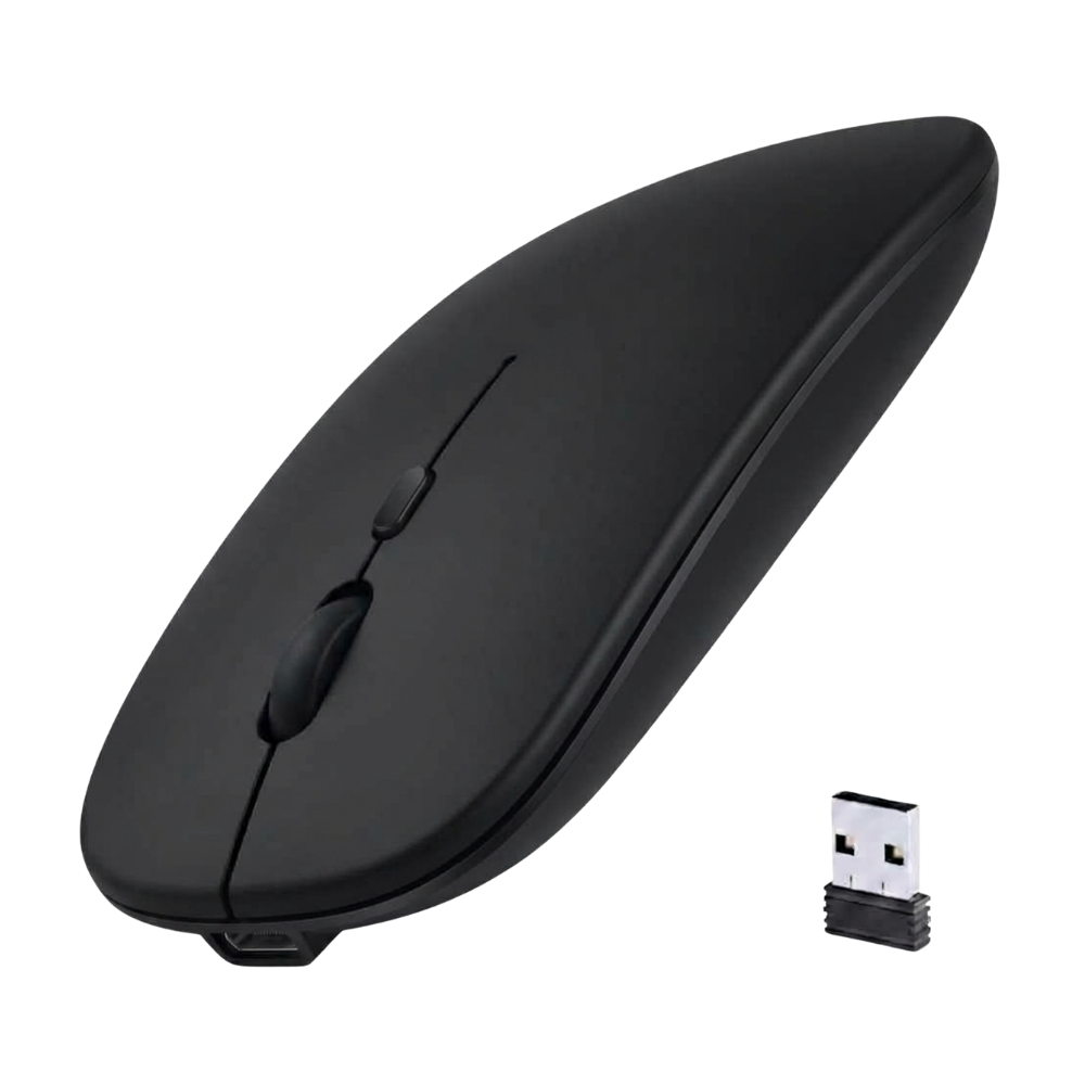 Slim Portable Silent Wireless Mouse -Black - Ozerty