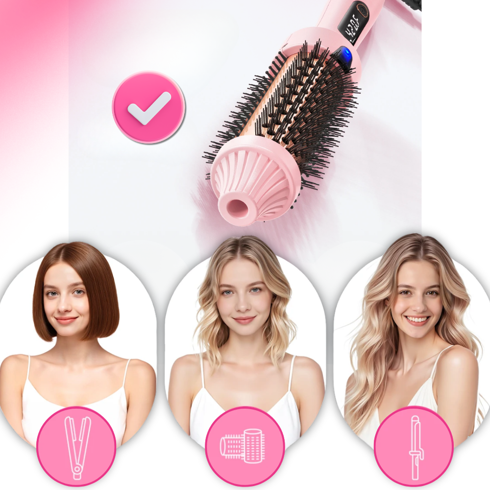 3-in-1 Heated Round Brush - Ozerty