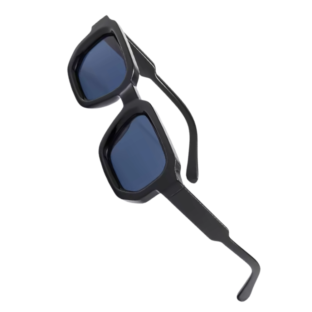 Bold Energy Rectangle UV Sunglasses -Black Grey - Ozerty