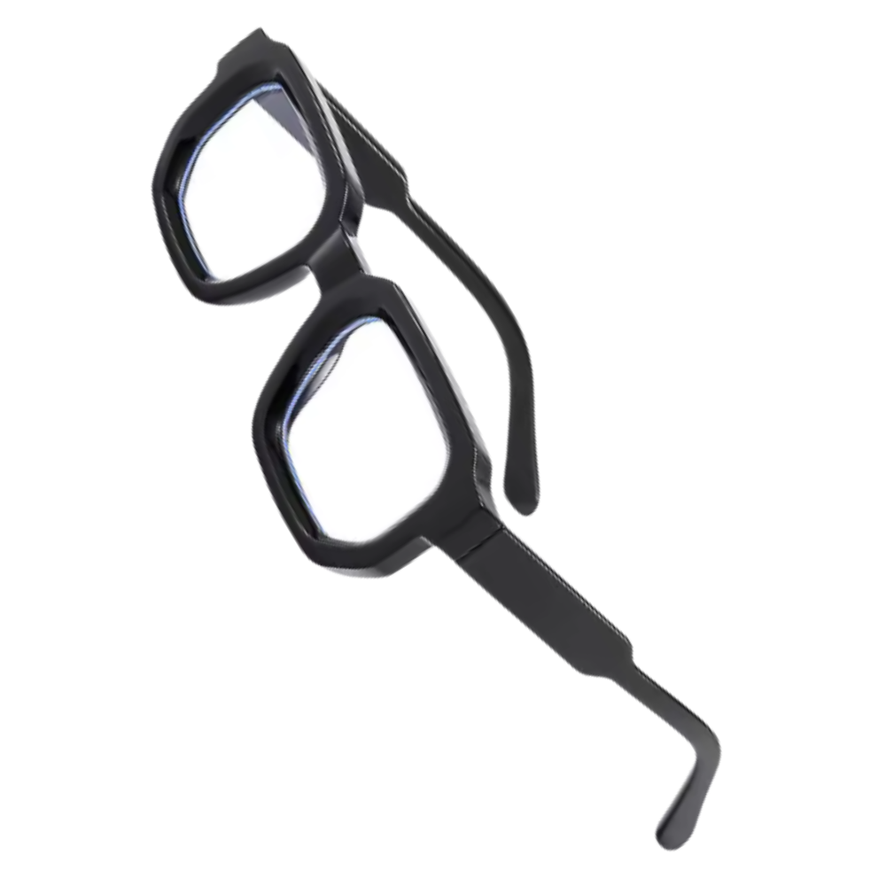 Bold Energy Rectangle UV Sunglasses -Black Transparent - Ozerty