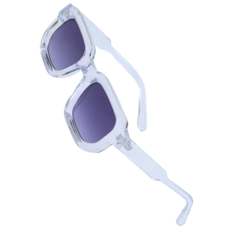 Bold Energy Rectangle UV Sunglasses -Clear Grey - Ozerty
