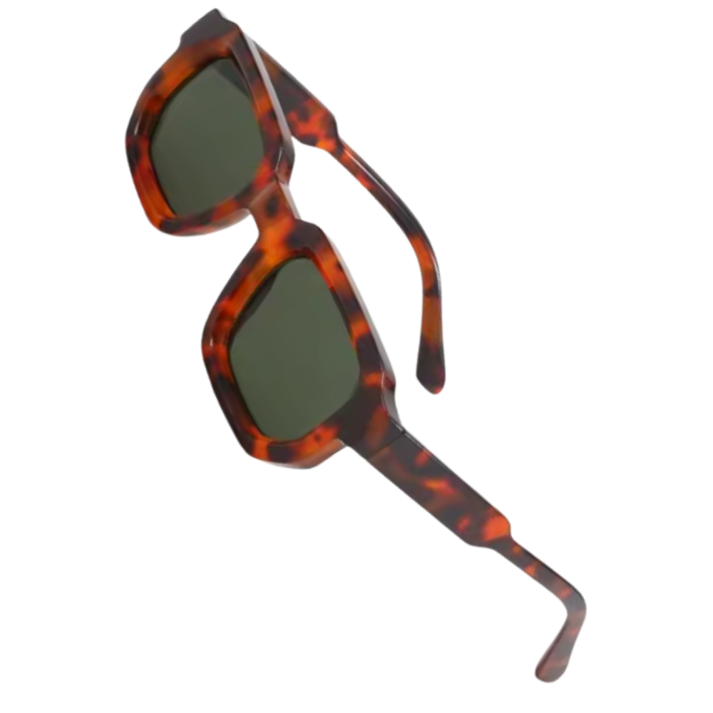 Bold Energy Rectangle UV Sunglasses -Leopard Green - Ozerty