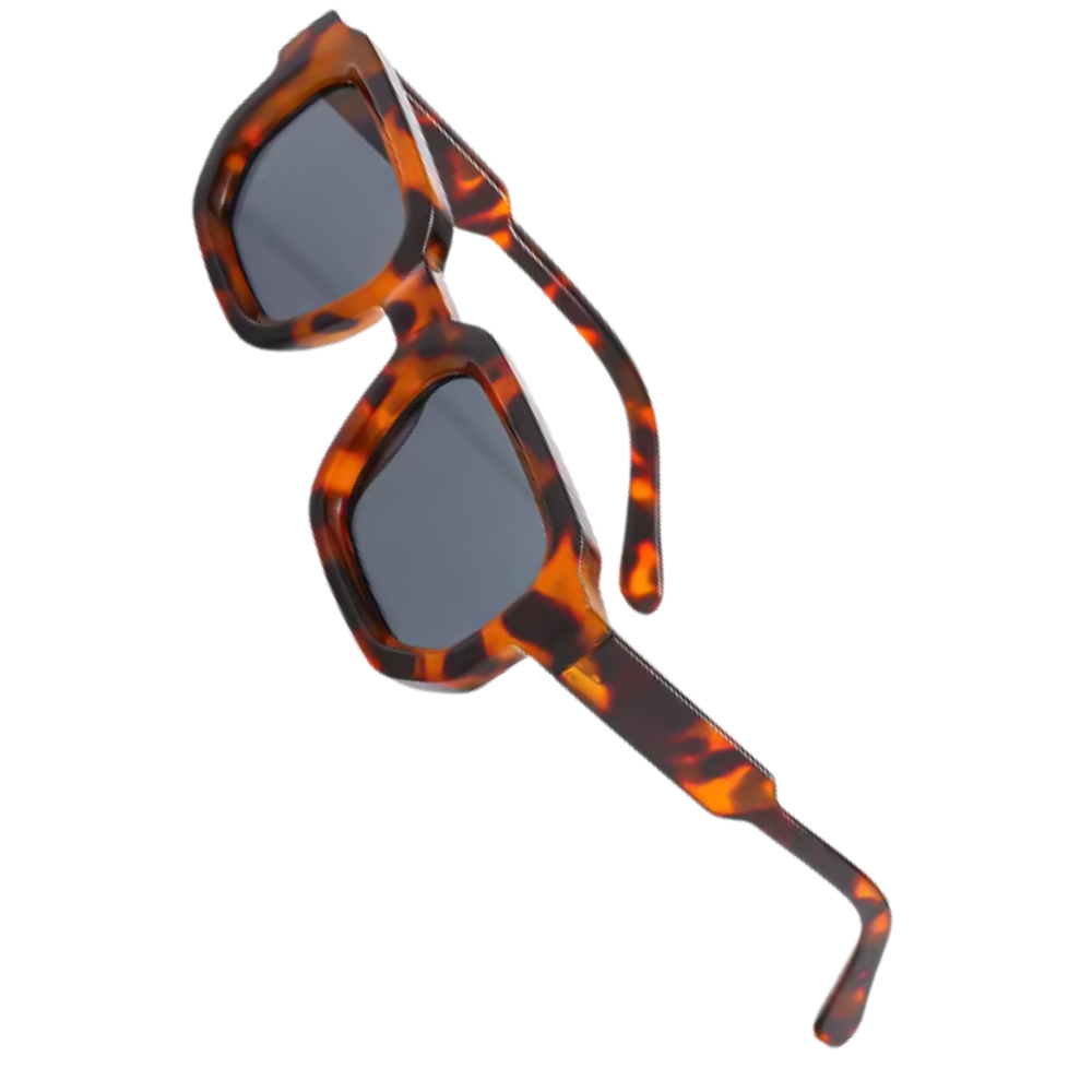 Bold Energy Rectangle UV Sunglasses -Leopard Grey - Ozerty