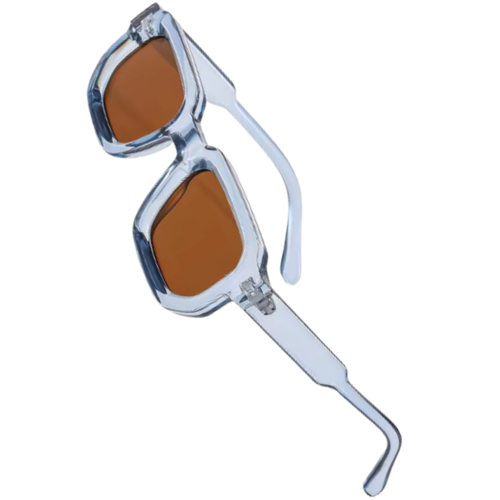 Bold Energy Rectangle UV Sunglasses -Transparent Tea - Ozerty