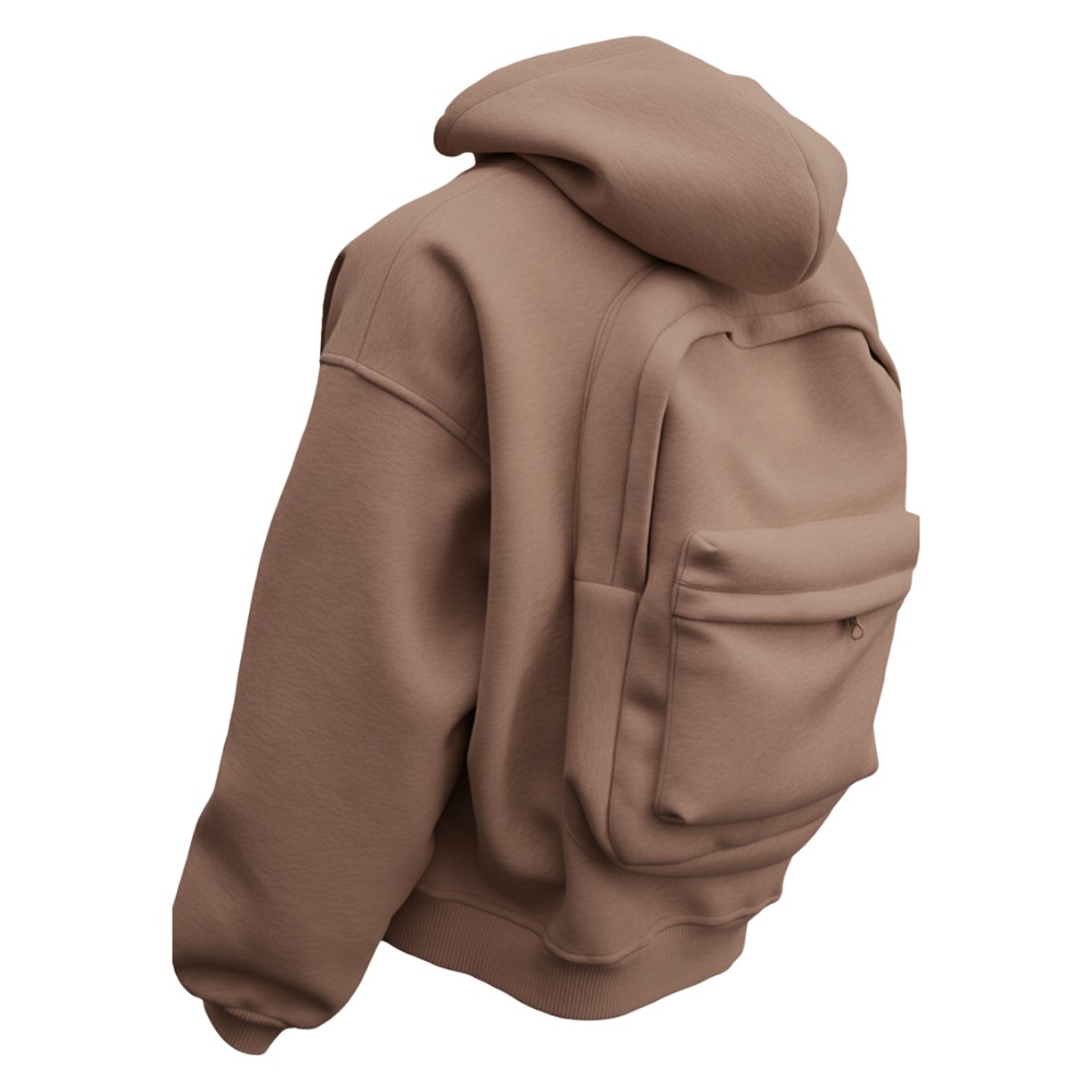 Carry Wear Utility Hoodie -Brown - Ozerty