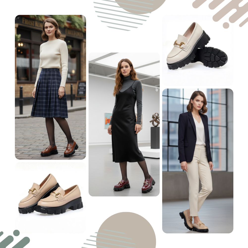 Chunky Stylish Leather Loafers - Ozerty