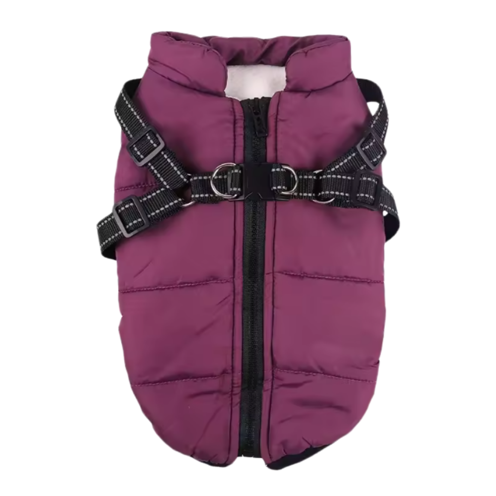 Cozy Dog Harness Winter Jacket -Purple - Ozerty
