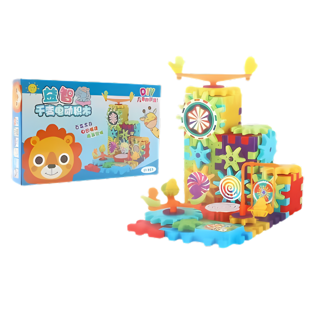 Dual Operation Educational Gear Building Blocks -Lion - Ozerty