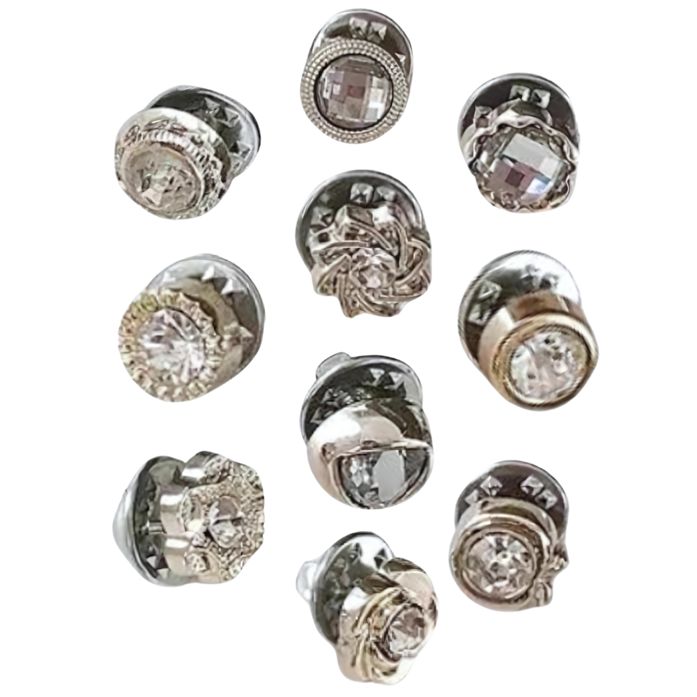 Elegant No-Sew Button Brooch Pins -Diamonds - Ozerty