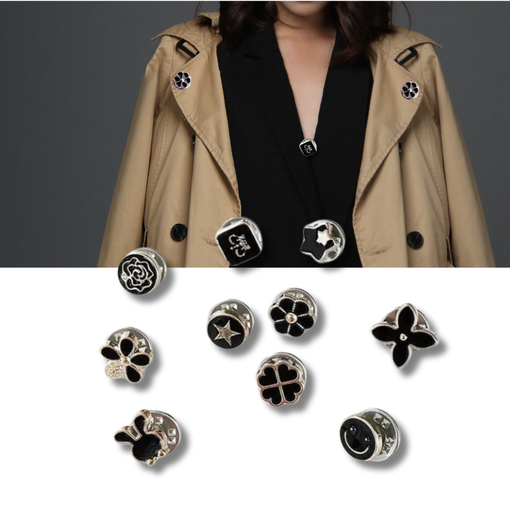 Elegant No-Sew Button Brooch Pins - Ozerty