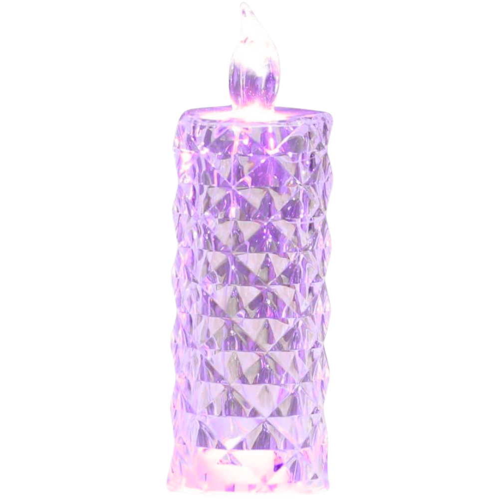 Flameless Crystal Candle Lamp -Purple - Ozerty