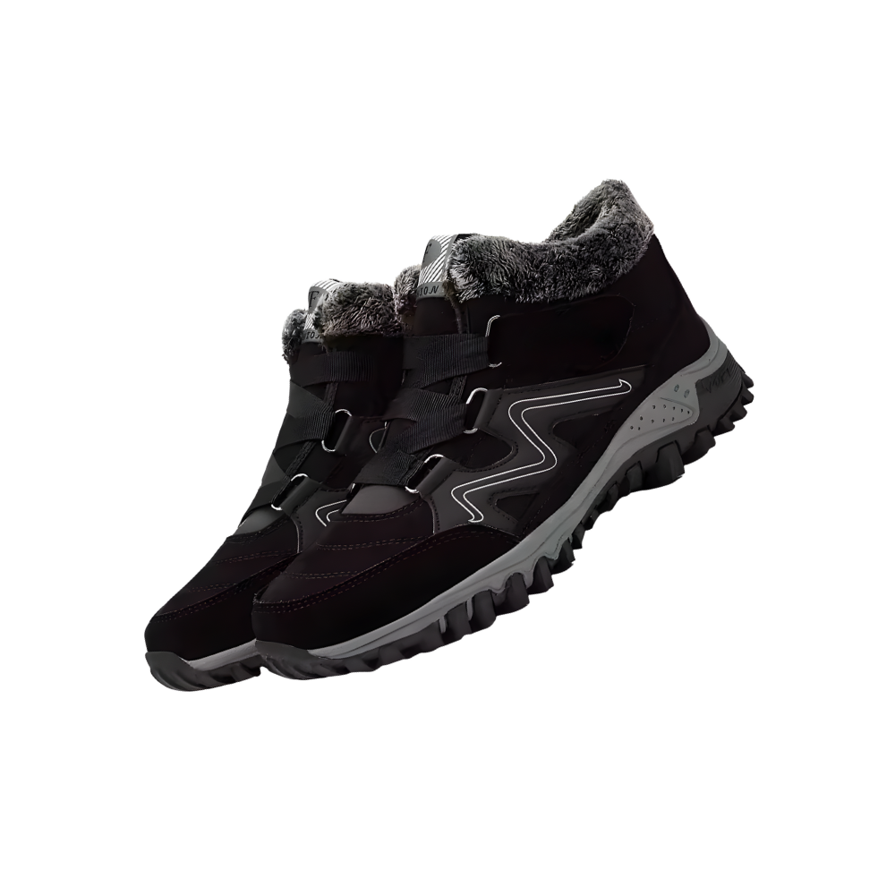 Fleece-Lined Warm Winter Shoes -Black - Ozerty
