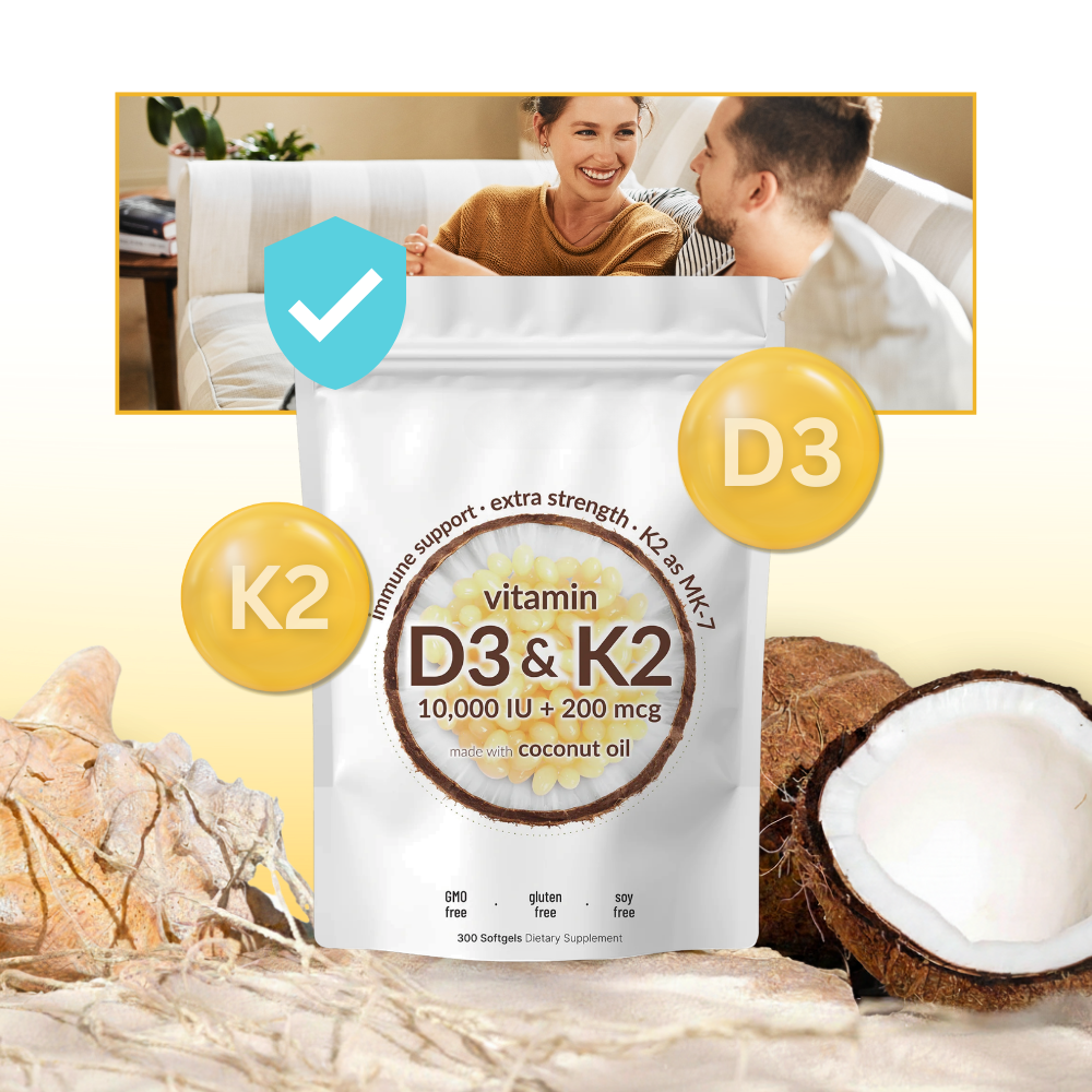 High-Potency D3 & K2 Softgels - Ozerty