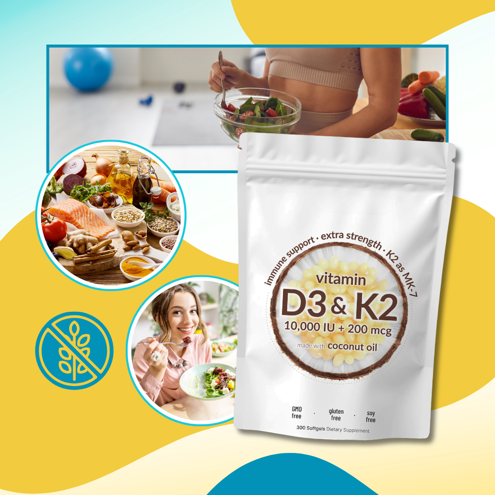 High-Potency D3 & K2 Softgels - Ozerty