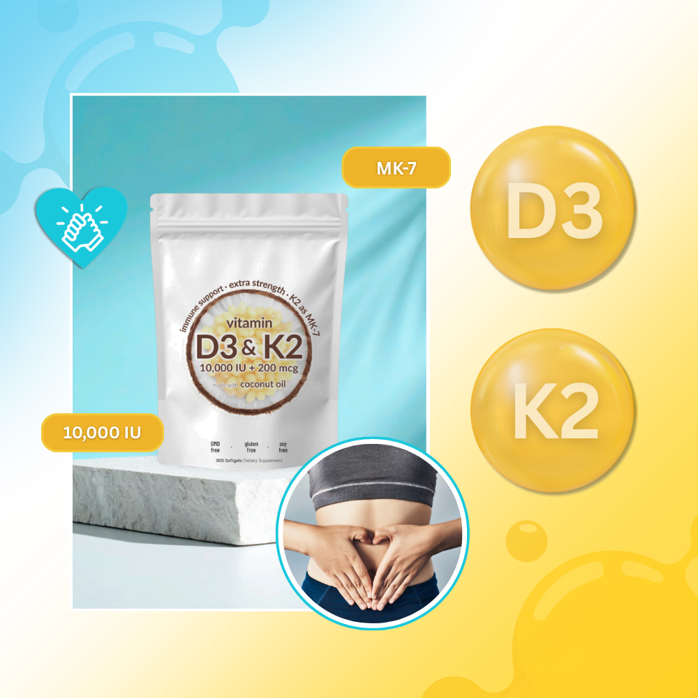 High-Potency D3 & K2 Softgels - Ozerty