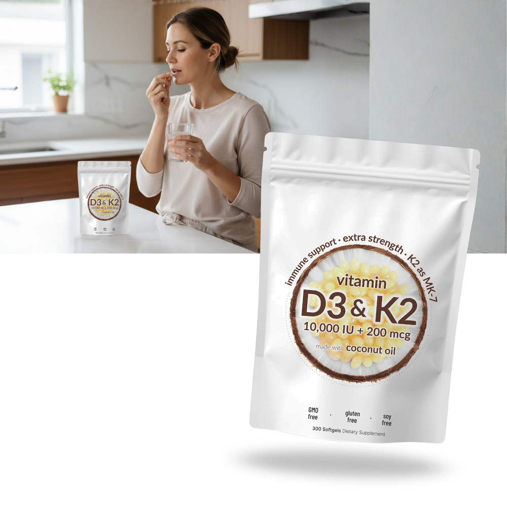 High-Potency D3 & K2 Softgels - Ozerty