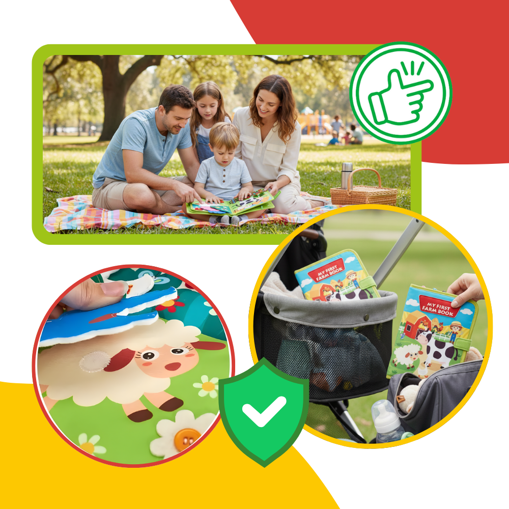 Interactive Farm Velcro Children Book - Ozerty