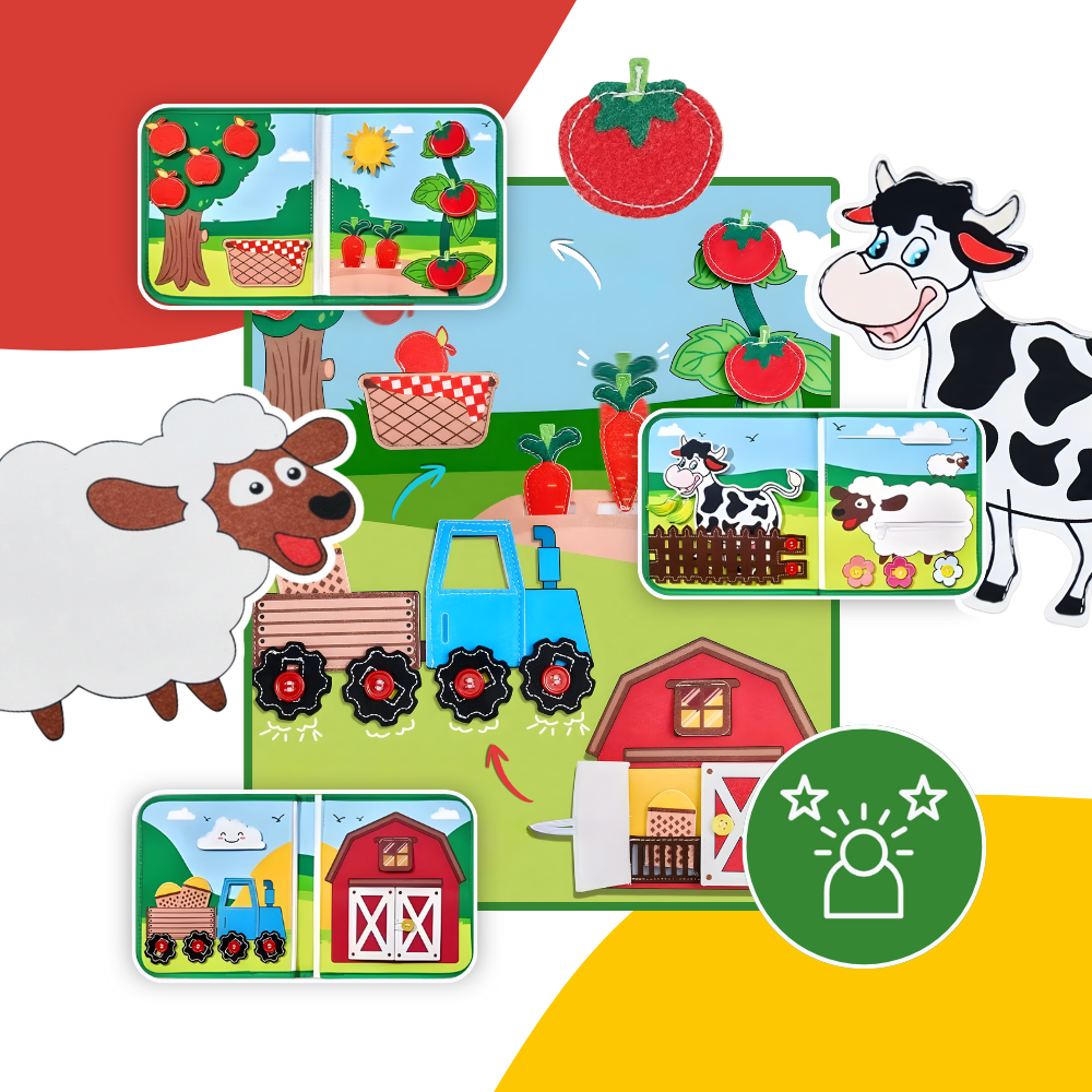 Interactive Farm Velcro Children Book - Ozerty