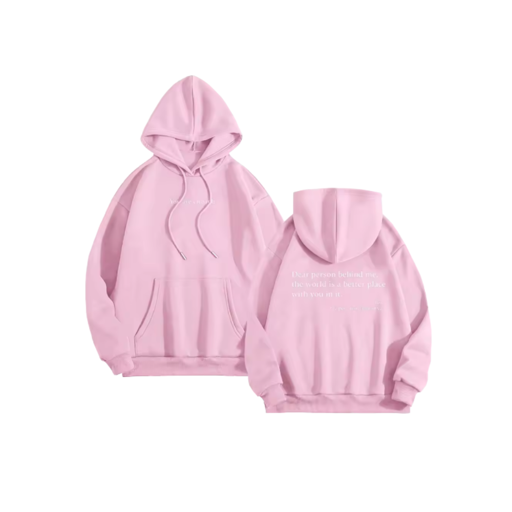 Motivational Loose Women Hoodie -Pink - Ozerty