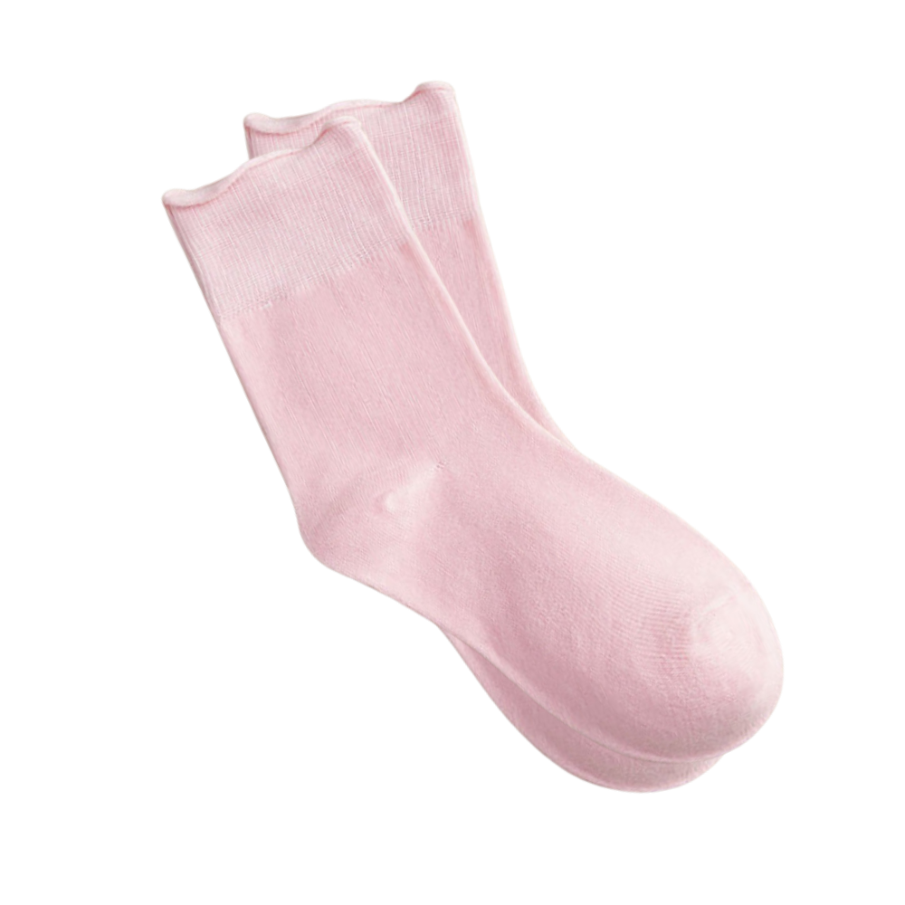 Non-Constricting Seamless Quarter Socks -Pink - Ozerty