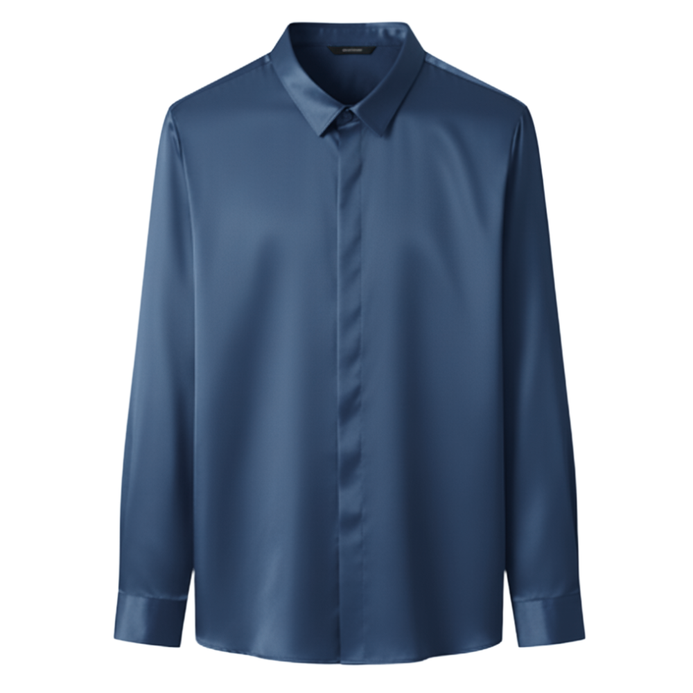 Non Iron Silk Blend Men's Polo -Navy - Ozerty