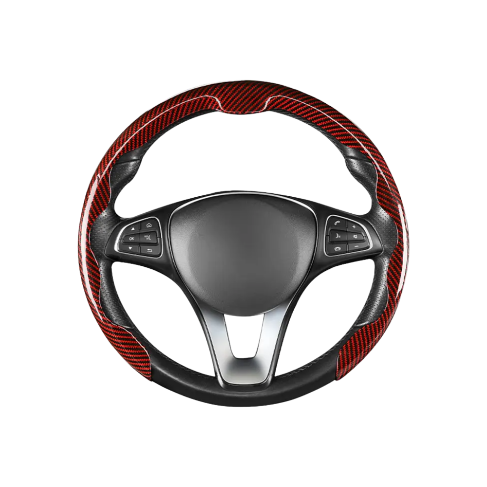 Non-Slip Steering Wheel Cover -Red - Ozerty