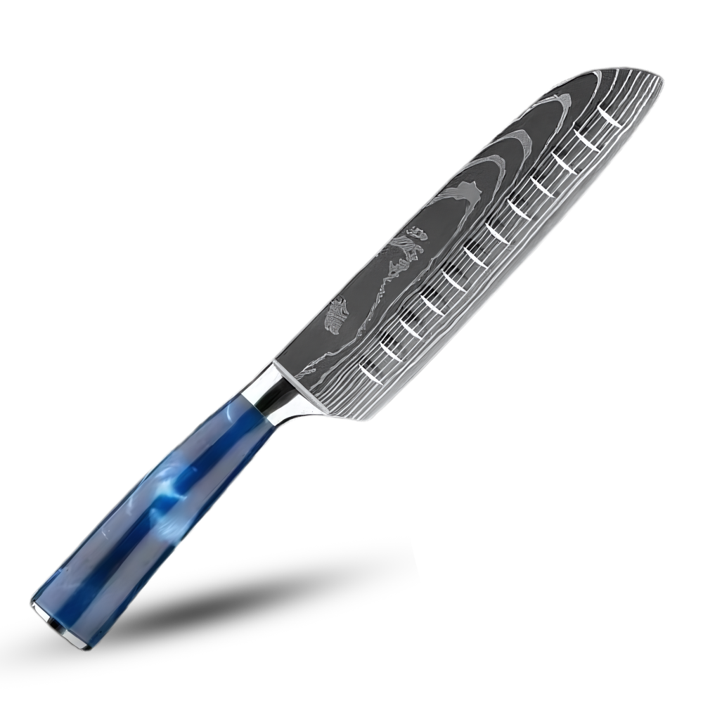 Ocean Blue Japanese Knives -Santoku Knife 7 inch/17 cm - Ozerty