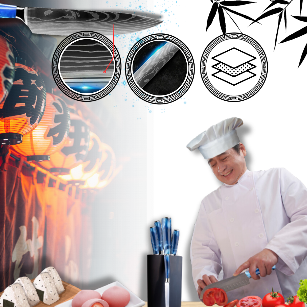 Ocean Blue Japanese Knives - Ozerty