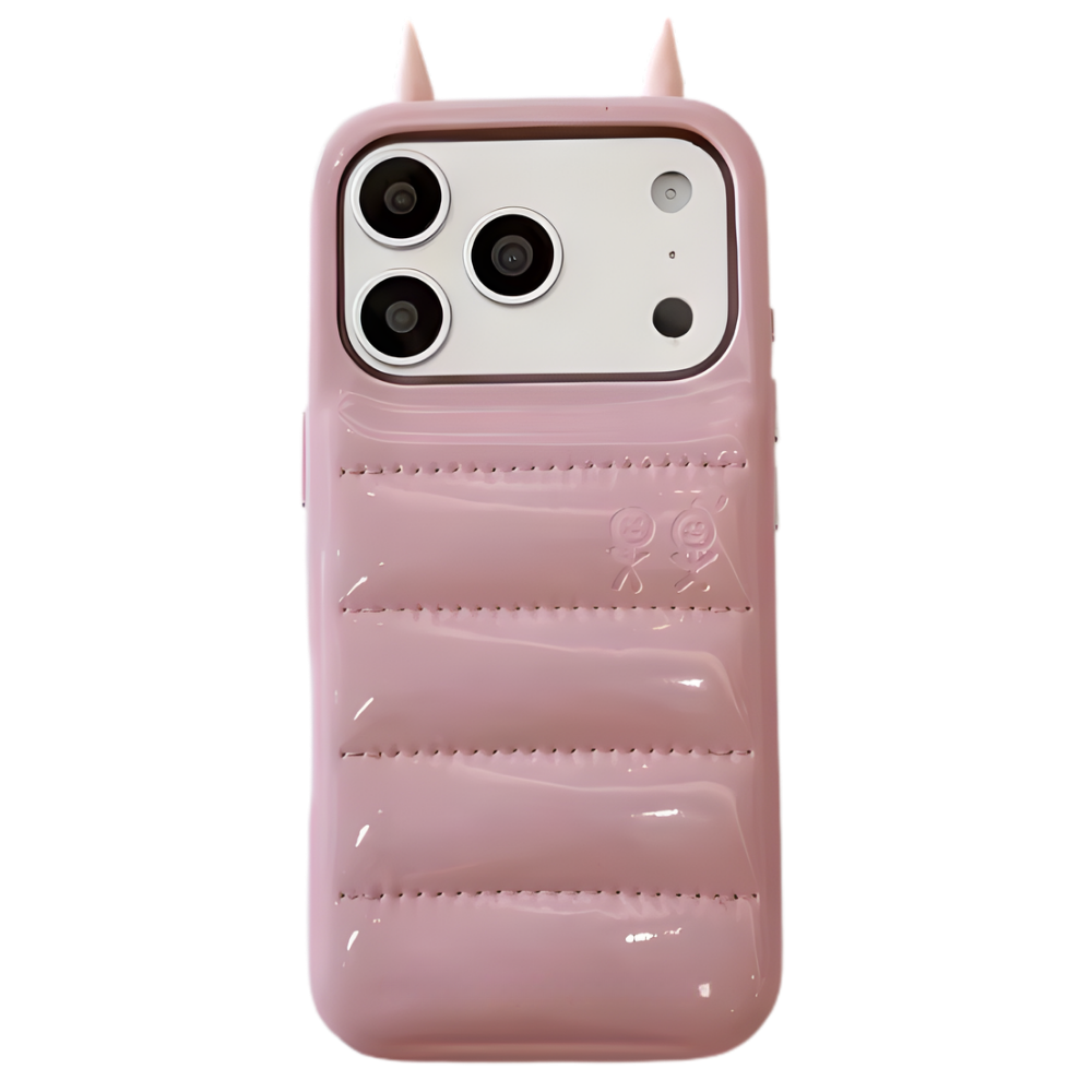 Puffer Horn Phone Case -Pink - Ozerty