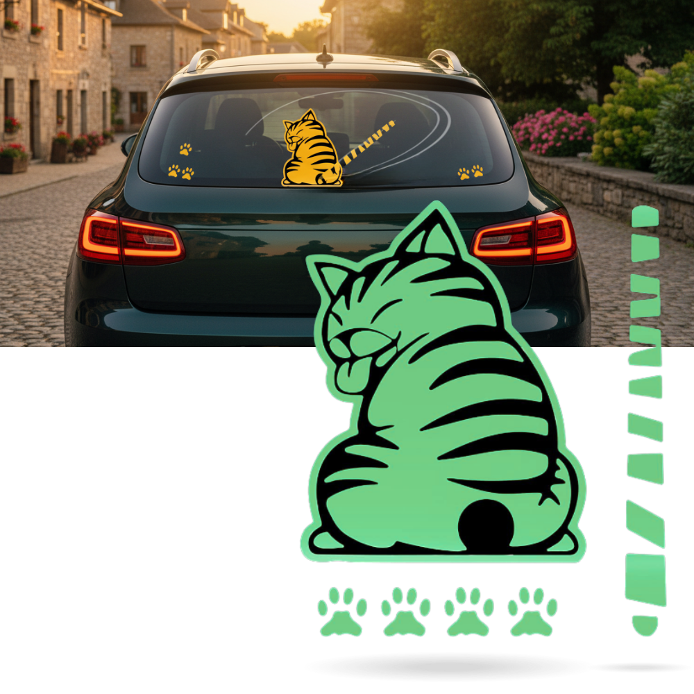 Quirky Cat Wiper Decal - Ozerty