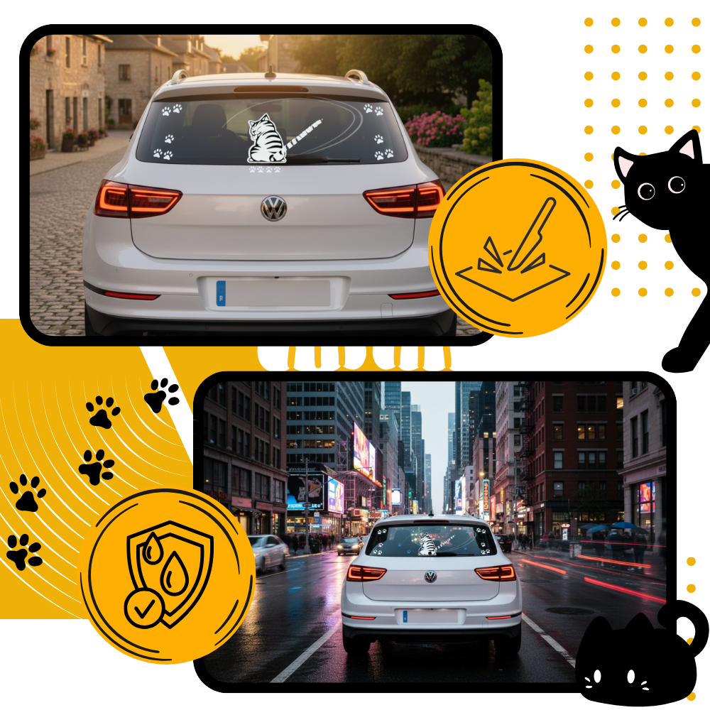 Quirky Cat Wiper Decal - Ozerty