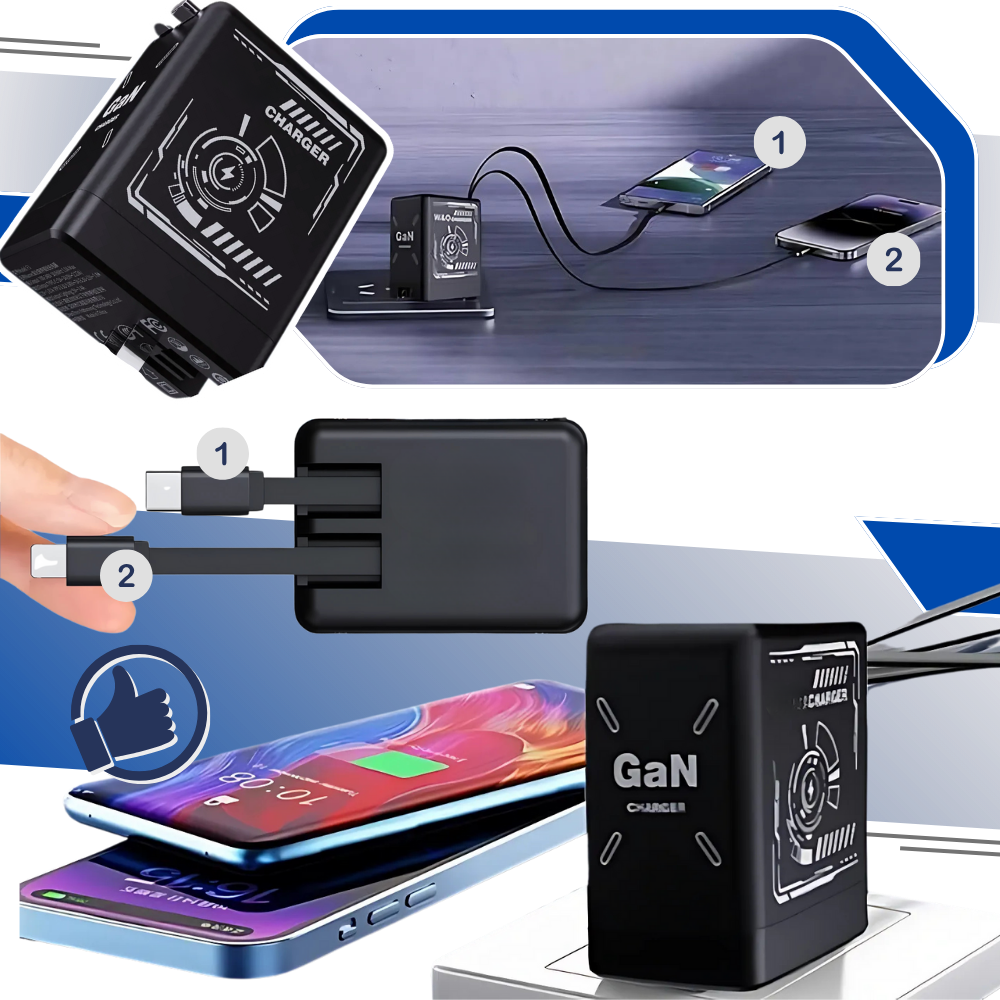 Retractable Cable Dual Charger - Ozerty