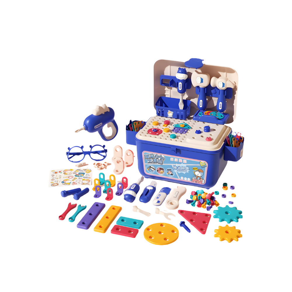 Screw Puzzle Kid Tool Box -Blue - Ozerty
