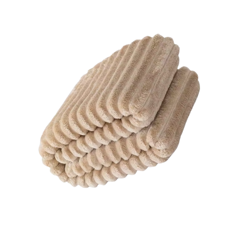Soft & Cozy Flannel Blanket -Beige - Ozerty