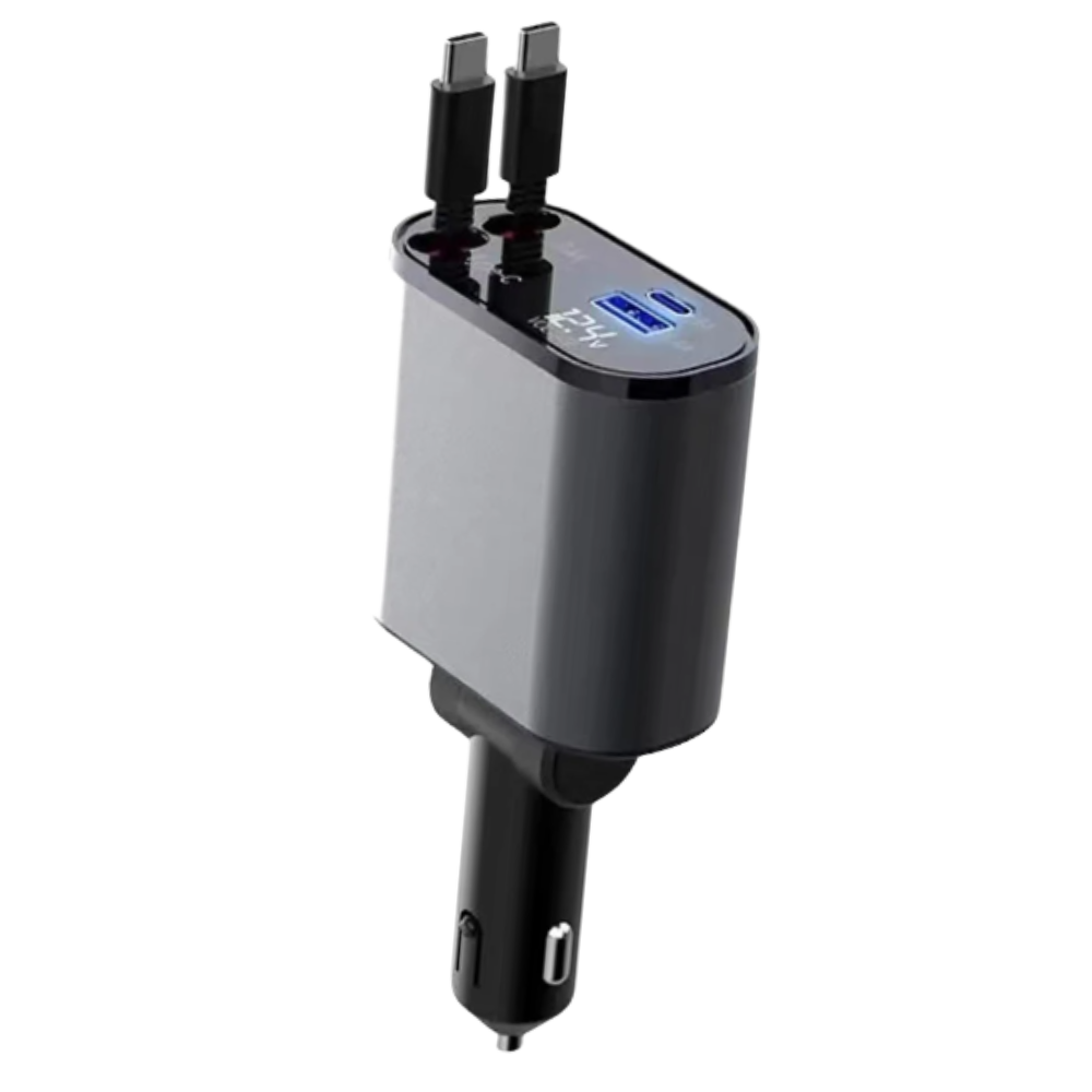 Telescopic Car Charging Station -Dual Type C - Ozerty
