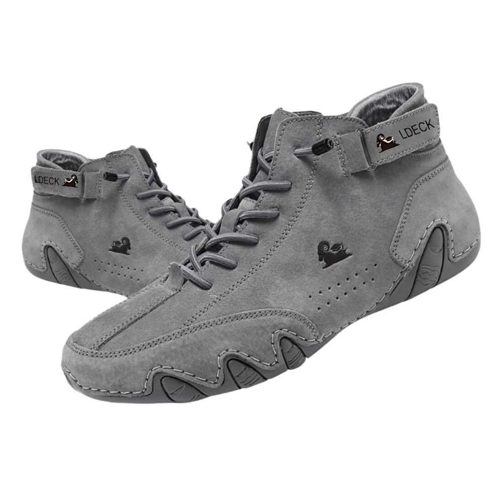 Ultra-Comfortable suede sneakers -Grey - Ozerty