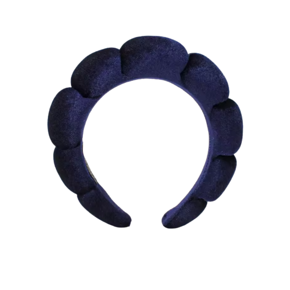 Velvet Skincare Headband -Navy Blue - Ozerty
