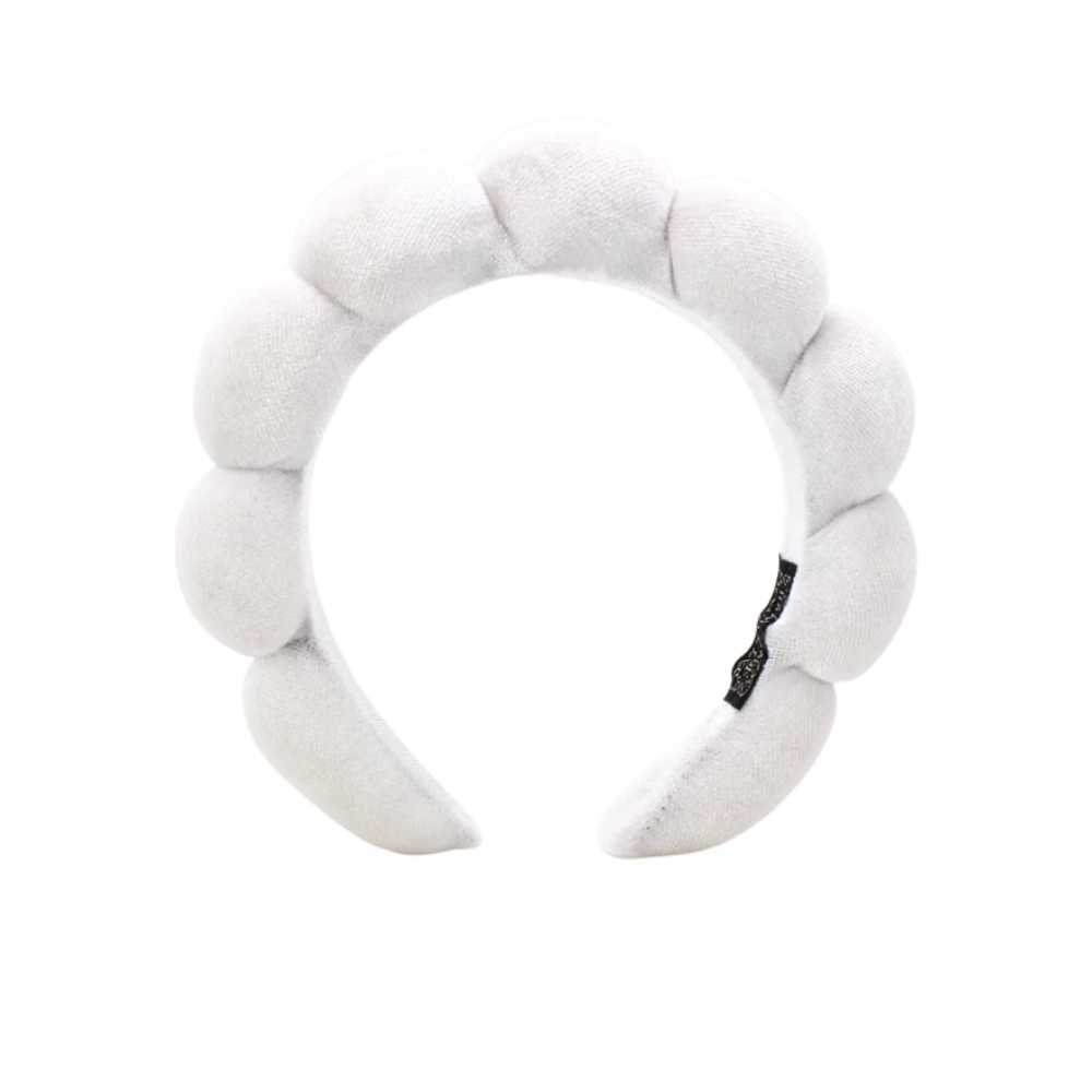 Velvet Skincare Headband -White - Ozerty