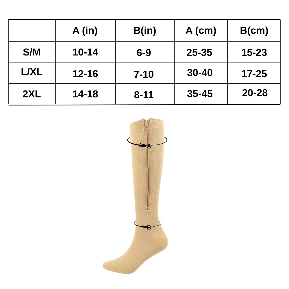 Zippered Knee Compression Sock - Ozerty