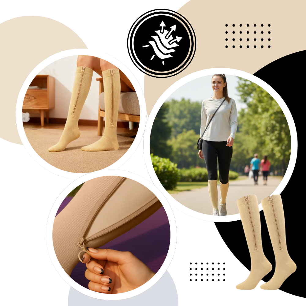 Zippered Knee Compression Sock - Ozerty