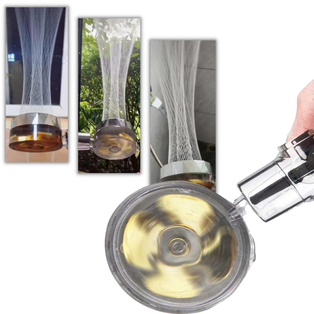 High pressure rotating helix shower head