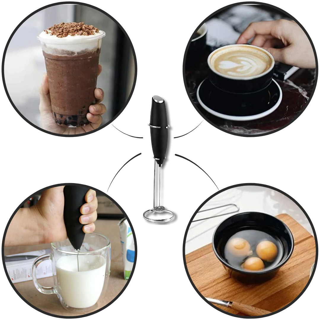 Electric Handheld Milk Frother with holder