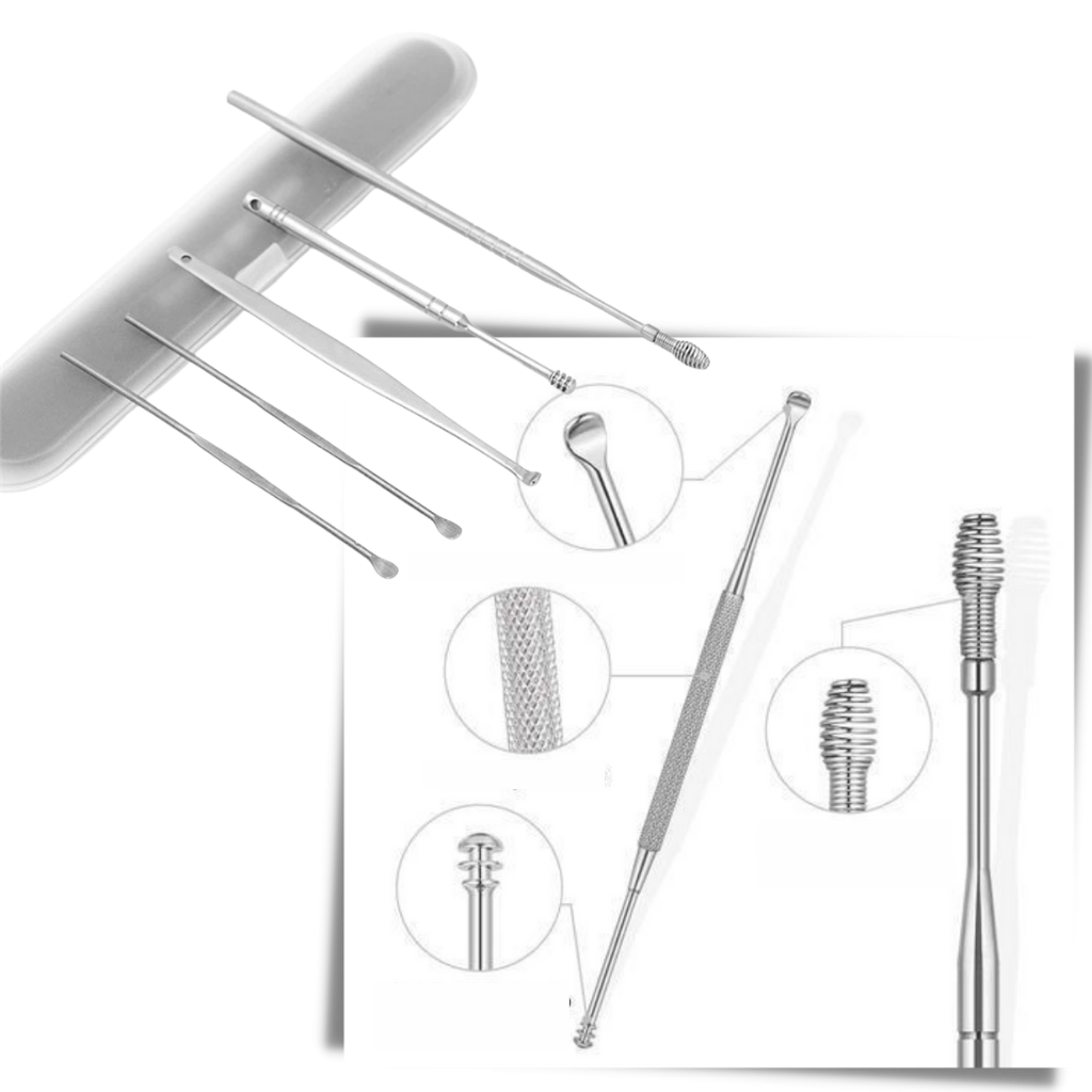 Stainless steel ear wax cleaner tool set