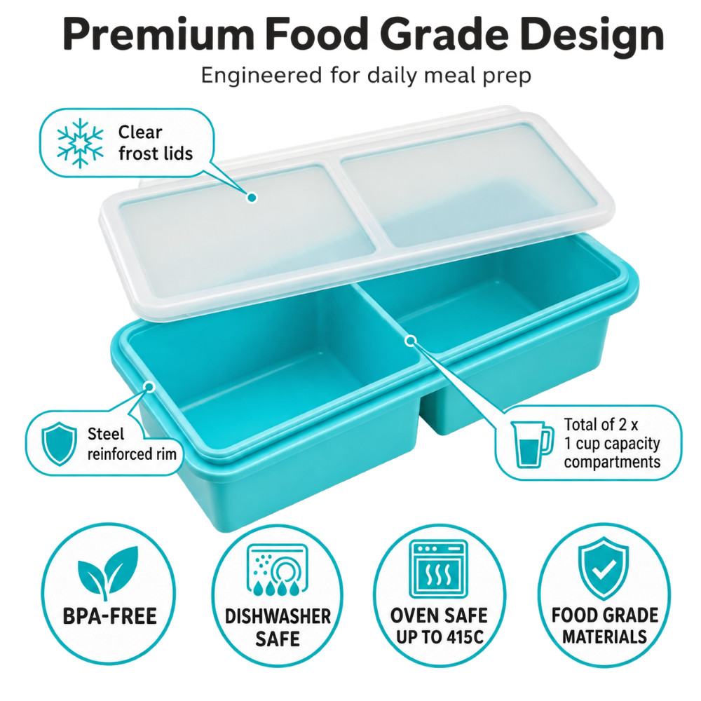 Neatly Portioned Silicone Freezer Tray - Ozerty