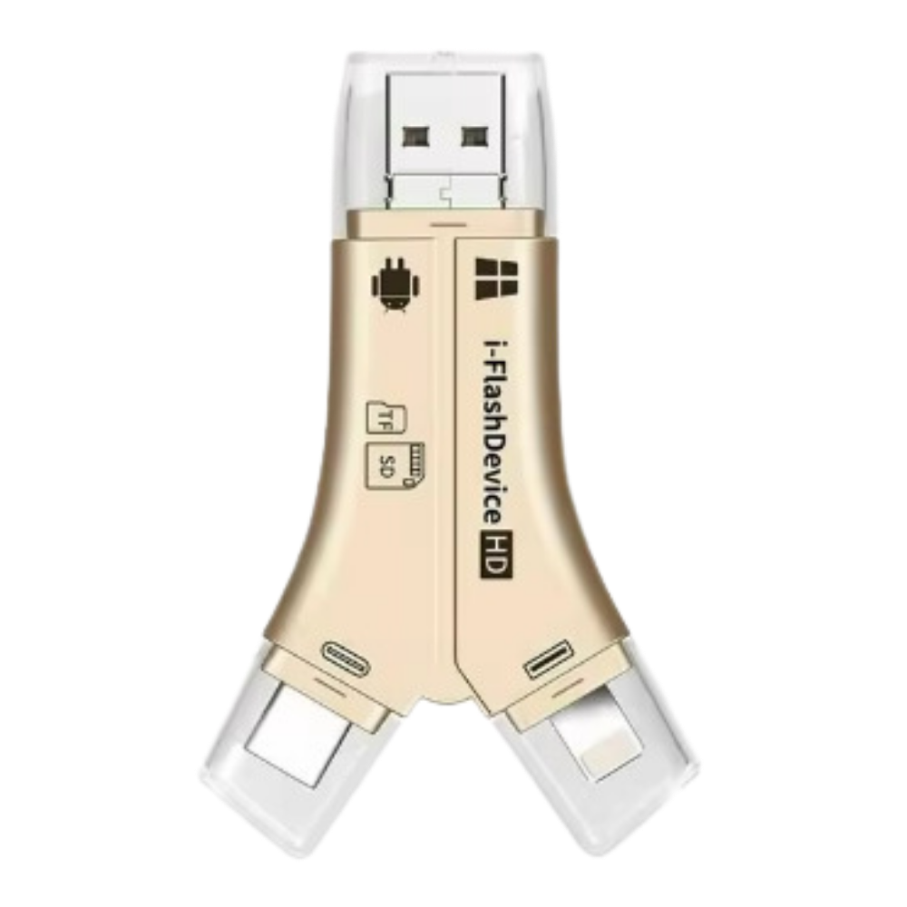 4-in-1 USB For Phones -Gold - Ozerty