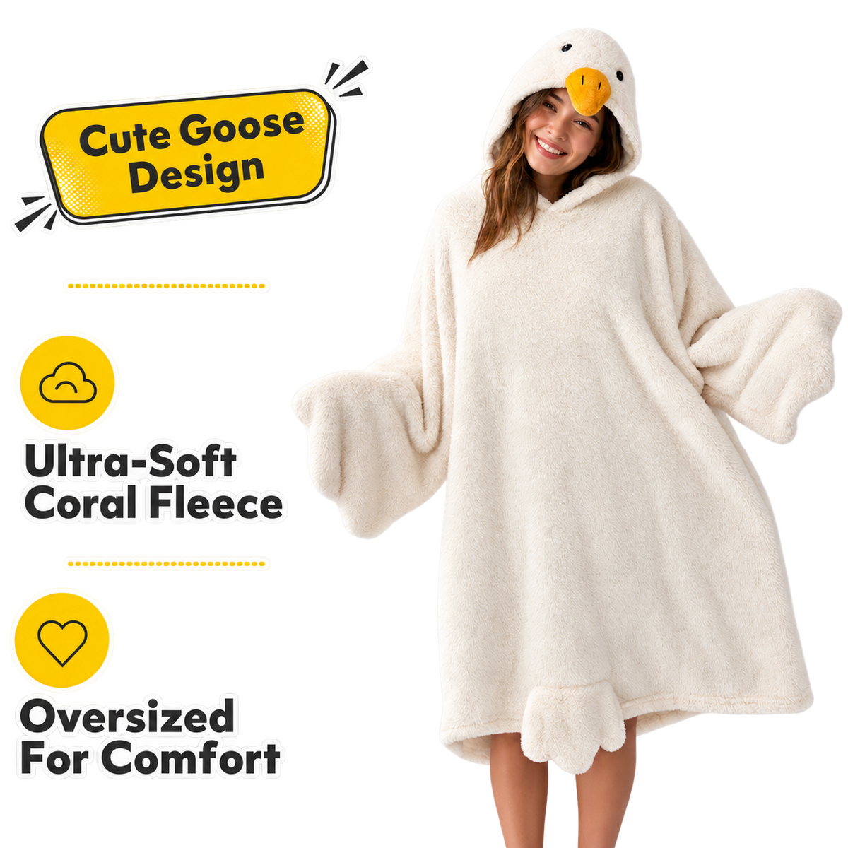Cozy Oversized Goose Blanket Hoodie - Ozerty