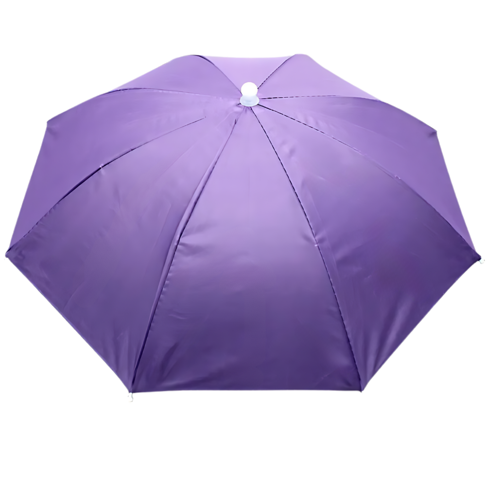 Adjustable Hand-Free Umbrella Hat -Purple - Ozerty