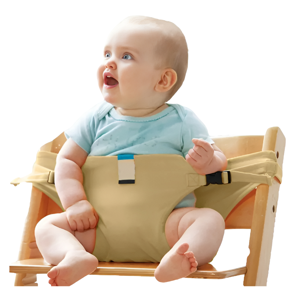 Adjustable Portable High Chair -Khaki - Ozerty