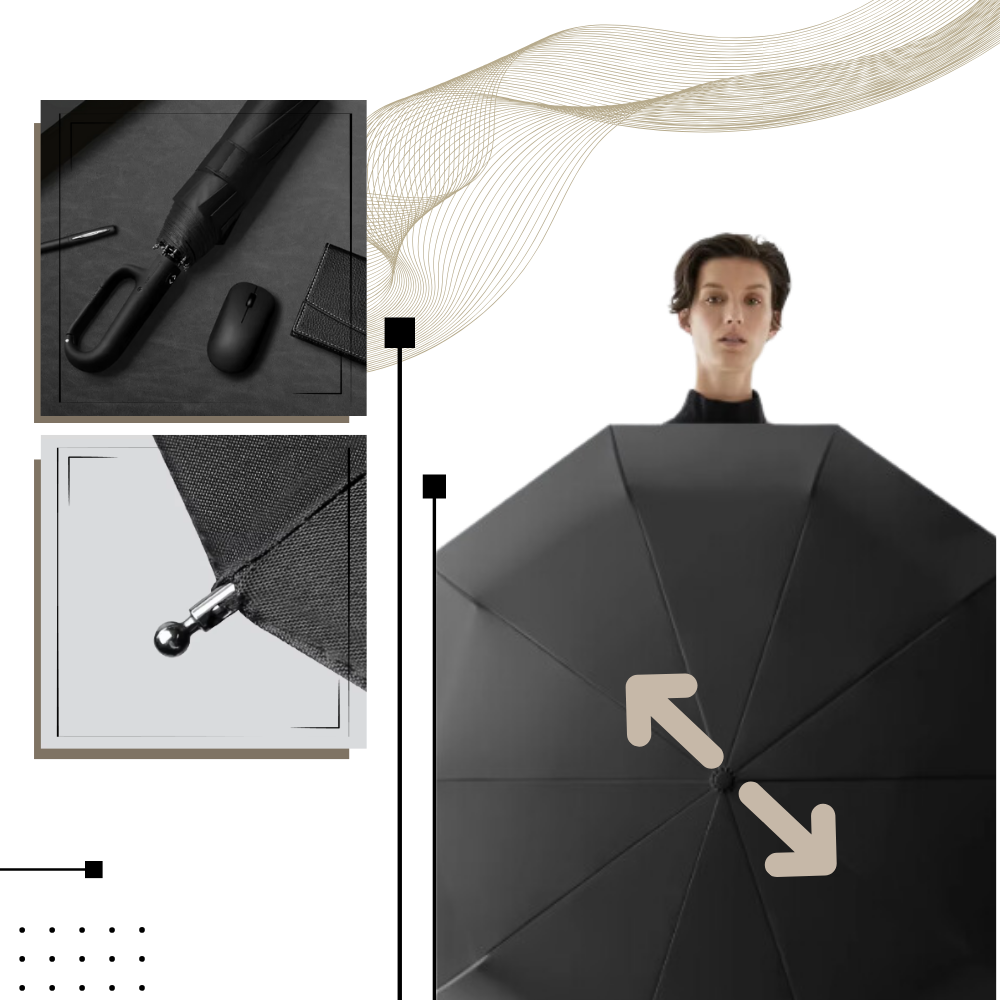 Automatic Lock Wind Resistant Umbrella - Ozerty