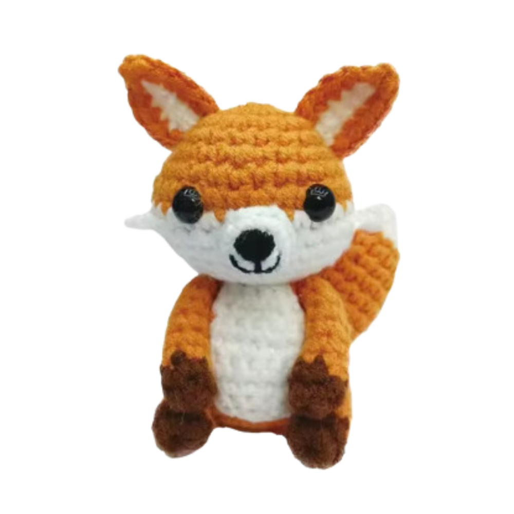 Beginner's Creative Crochet Animal Kits -Brown Fox - Ozerty